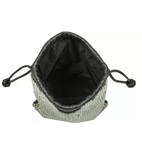 Alexander Wang Runway Ryan Dust W/Flat Silvertone Studs Black Leather Clutch - Picture 3 of 12